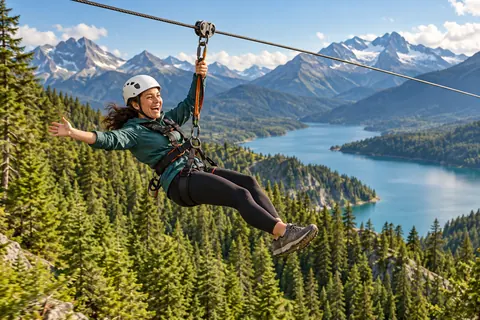 Aktivitätsillustration für Ziplining in Queenstown